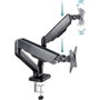 Tooq Soporte de Mesa para 2 Pantallas 17-32 pulgadas, Negro